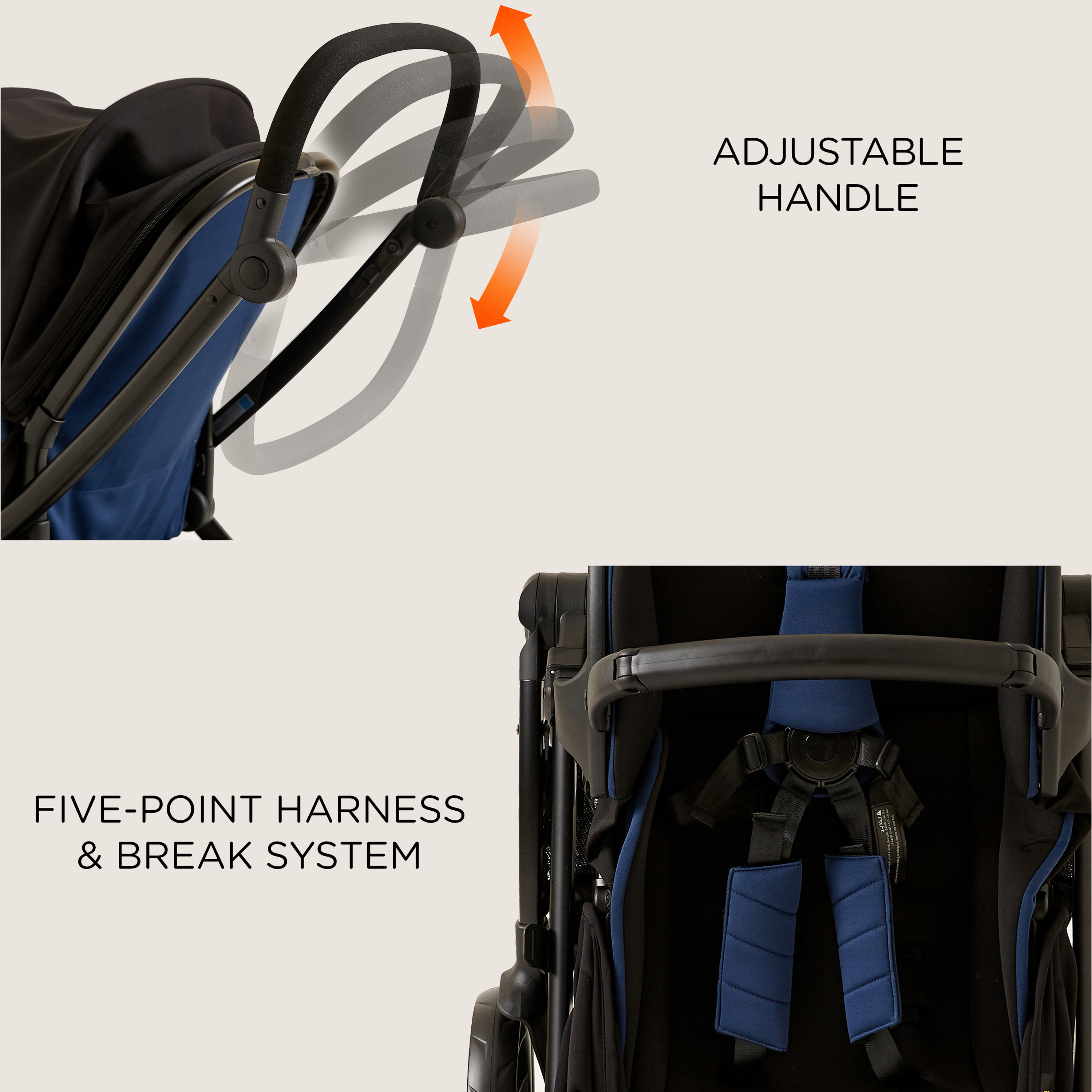 Giggles Blue and Black Casual Stroller with 3 Position Backrest Adjustment (Upto 3 years) -baby-gear-strollersandprams-strollers-image-11