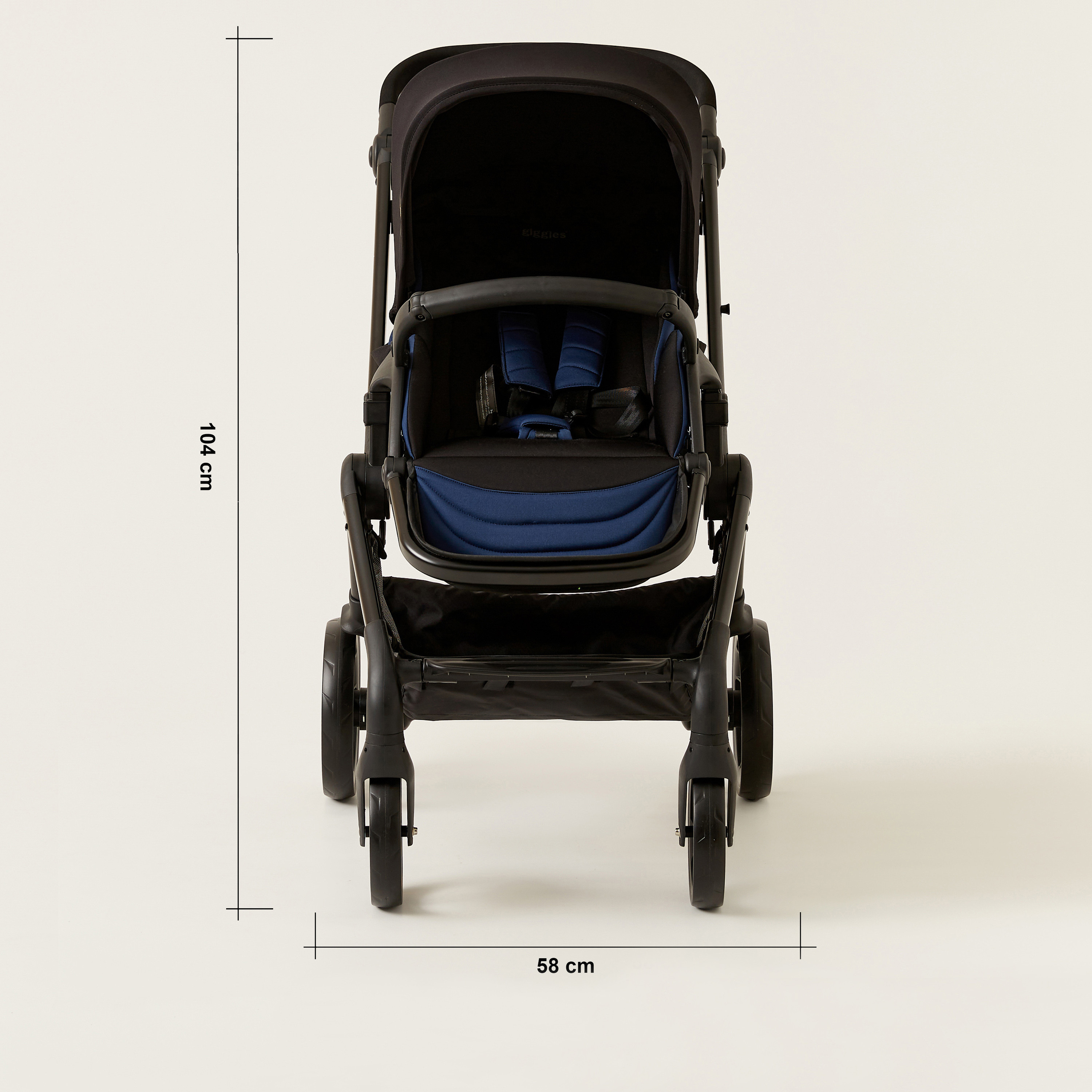 Giggles Blue and Black Casual Stroller with 3 Position Backrest Adjustment (Upto 3 years) -baby-gear-strollersandprams-strollers-image-12