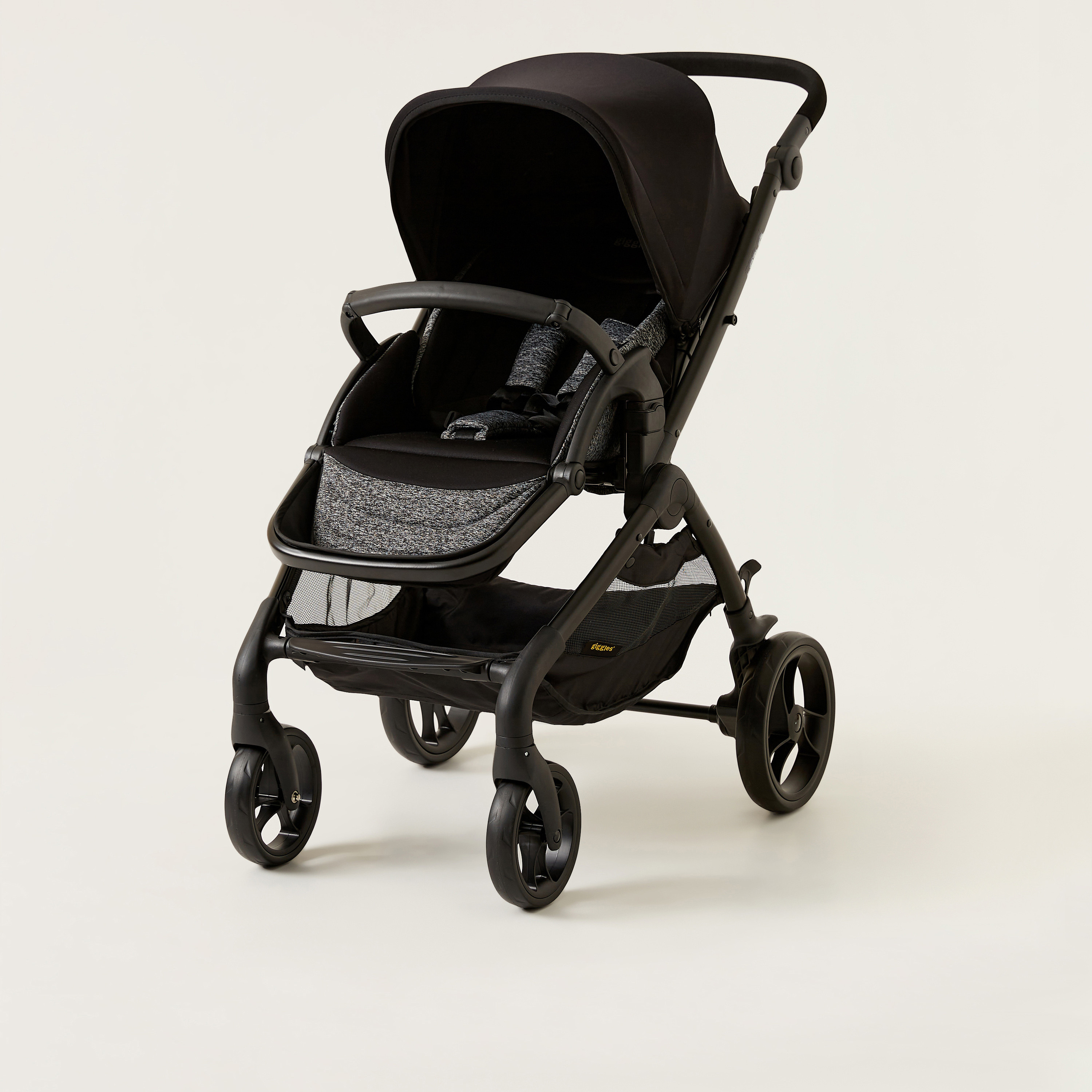 Giggles Grey and Black Casual Stroller with 3 Position Backrest Adjustment (Upto 3 years) -baby-gear-strollersandprams-strollers-image-1