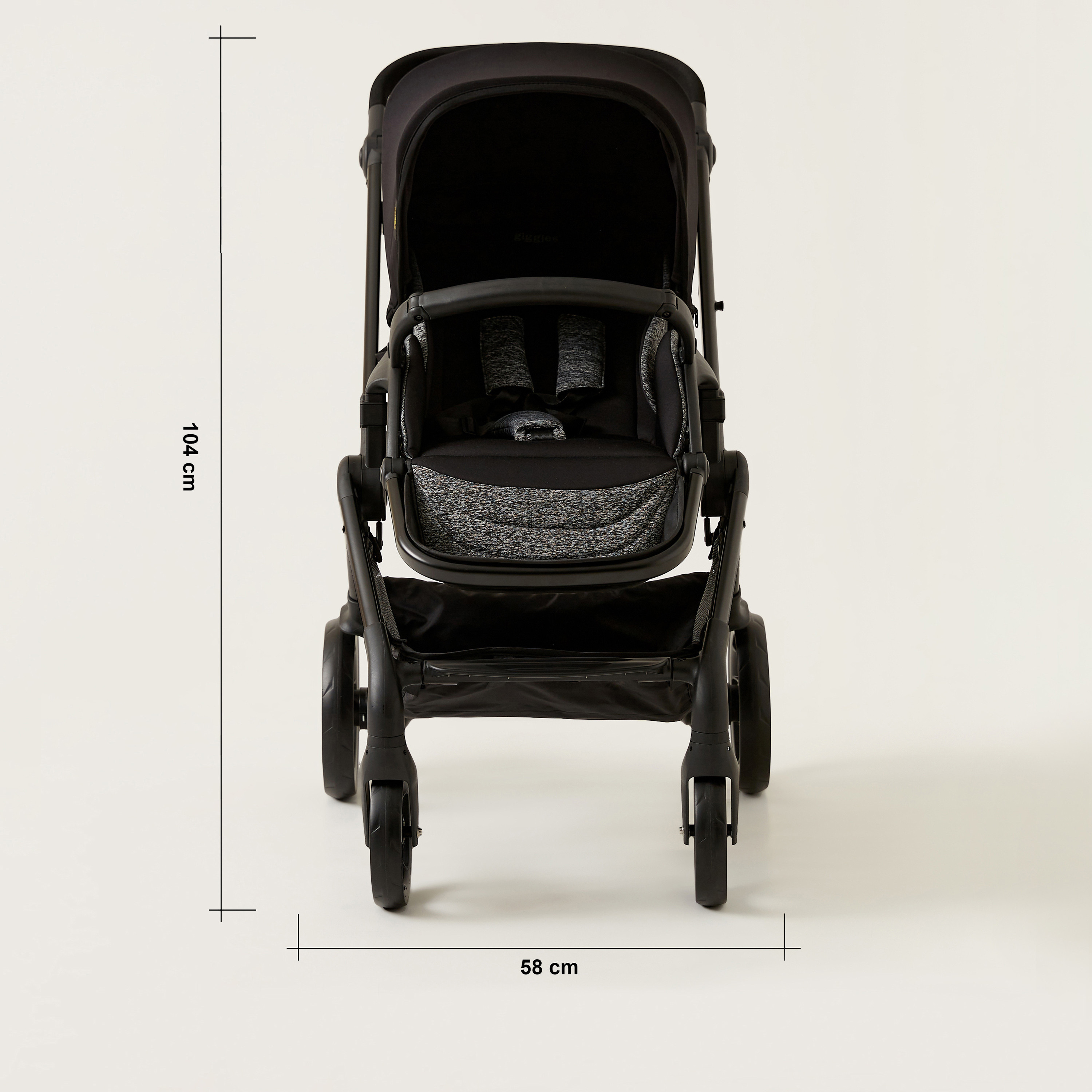 Giggles Grey and Black Casual Stroller with 3 Position Backrest Adjustment (Upto 3 years) -baby-gear-strollersandprams-strollers-image-12