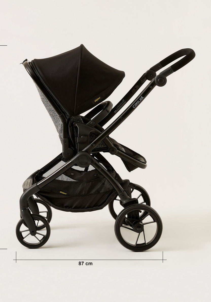 Giggles Grey and Black Casual Stroller with 3 Position Backrest Adjustment (Upto 3 years) -Strollers-image-12