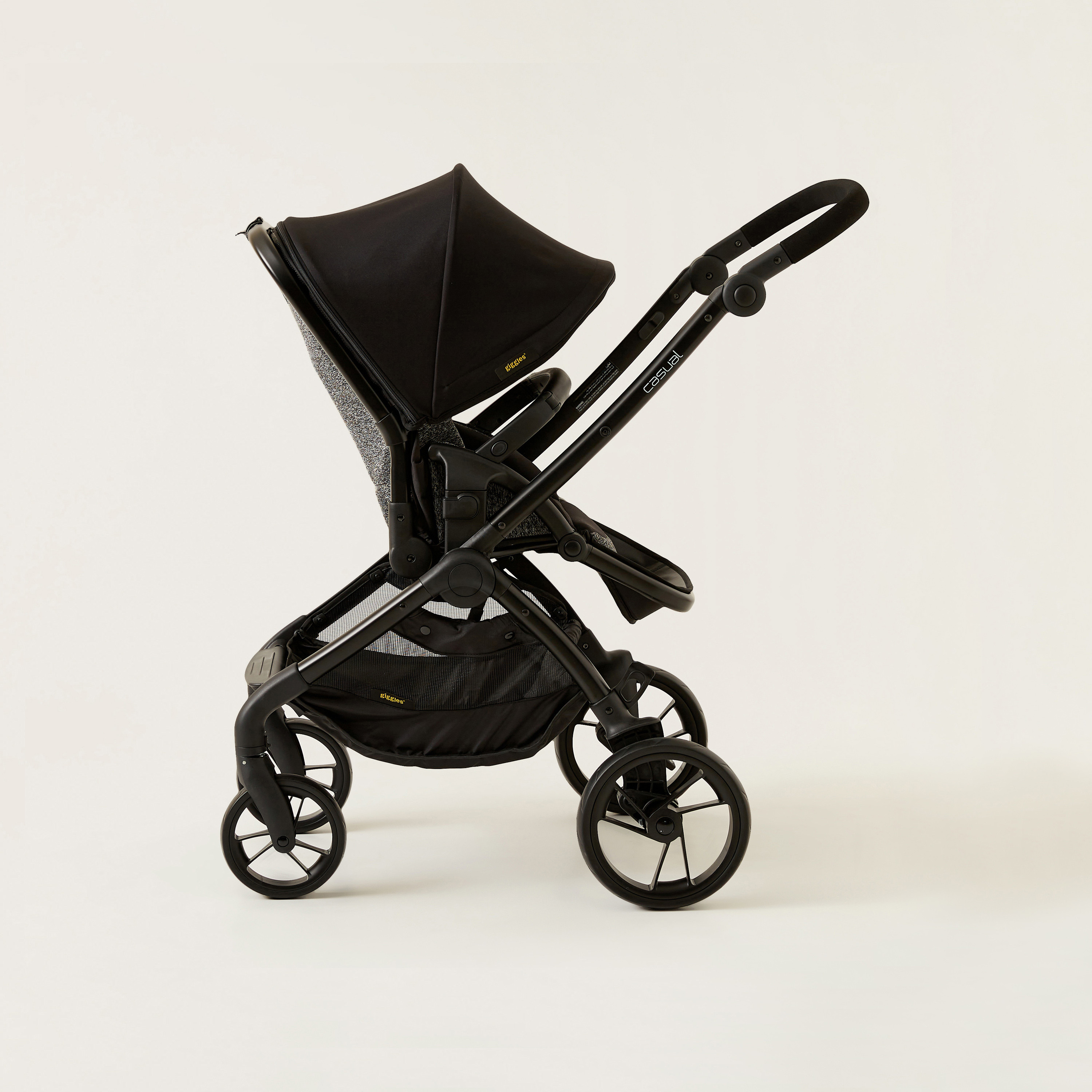 Giggles Grey and Black Casual Stroller with 3 Position Backrest Adjustment (Upto 3 years) -baby-gear-strollersandprams-strollers-image-3