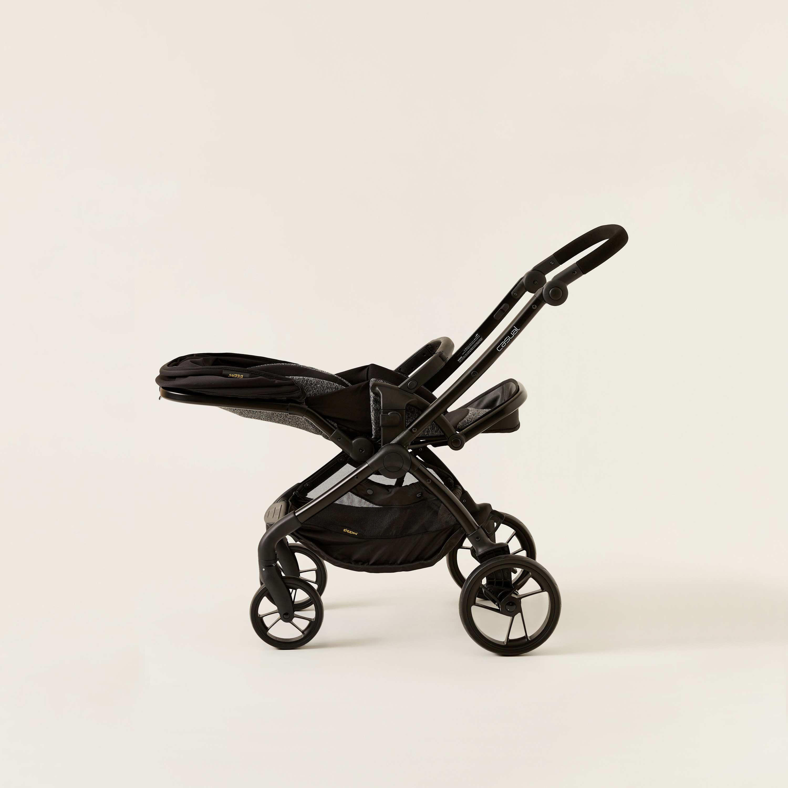 Giggles Grey and Black Casual Stroller with 3 Position Backrest Adjustment (Upto 3 years) -baby-gear-strollersandprams-strollers-image-4