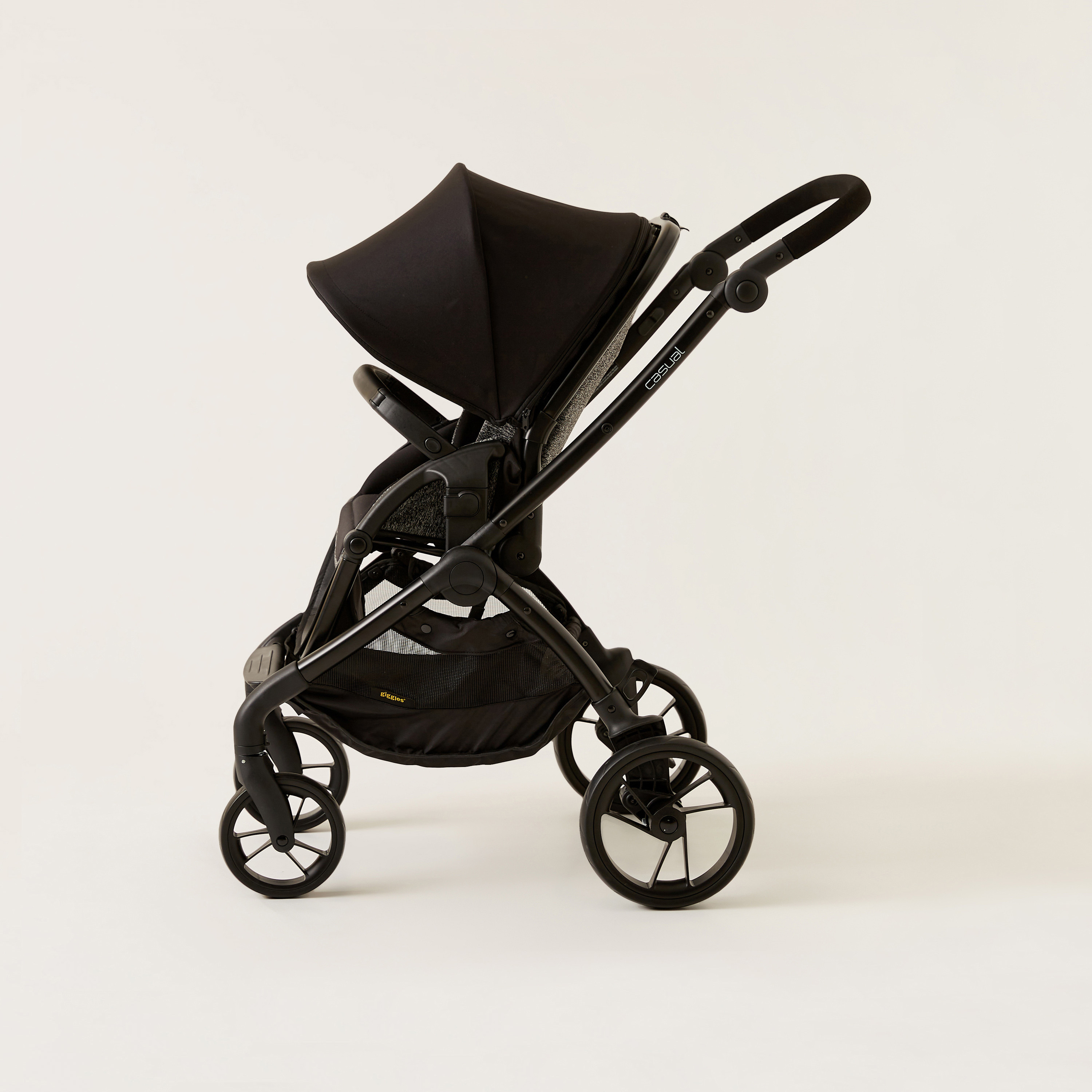 Giggles Grey and Black Casual Stroller with 3 Position Backrest Adjustment (Upto 3 years) -baby-gear-strollersandprams-strollers-image-5