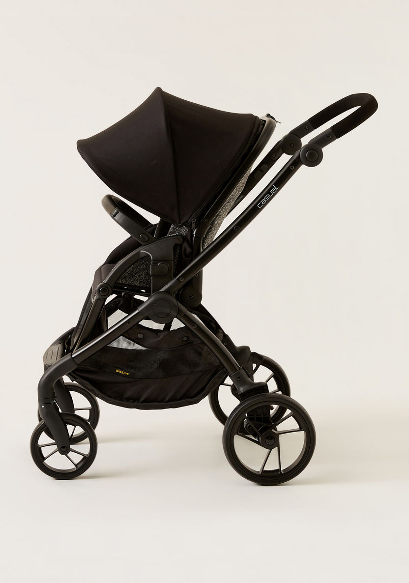 Giggles Grey and Black Casual Stroller with 3 Position Backrest Adjustment (Upto 3 years) -Strollers-image-4