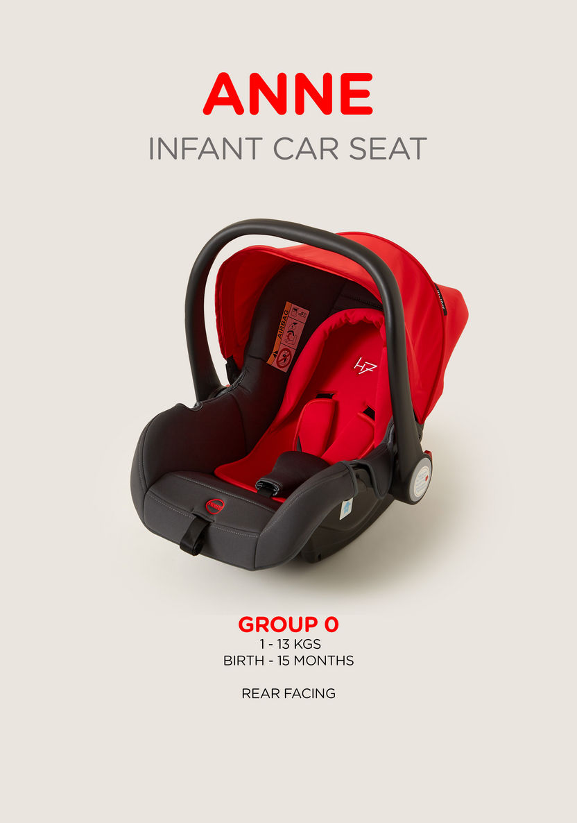 Juniors Anne Infant Car Seat - Black/Red (Up to 1 year)-Car Seats-image-6