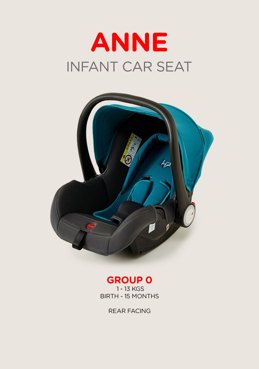 Juniors Anne Infant Car Seat - Black/Teal (Up to 1 year)-Car Seats-image-6