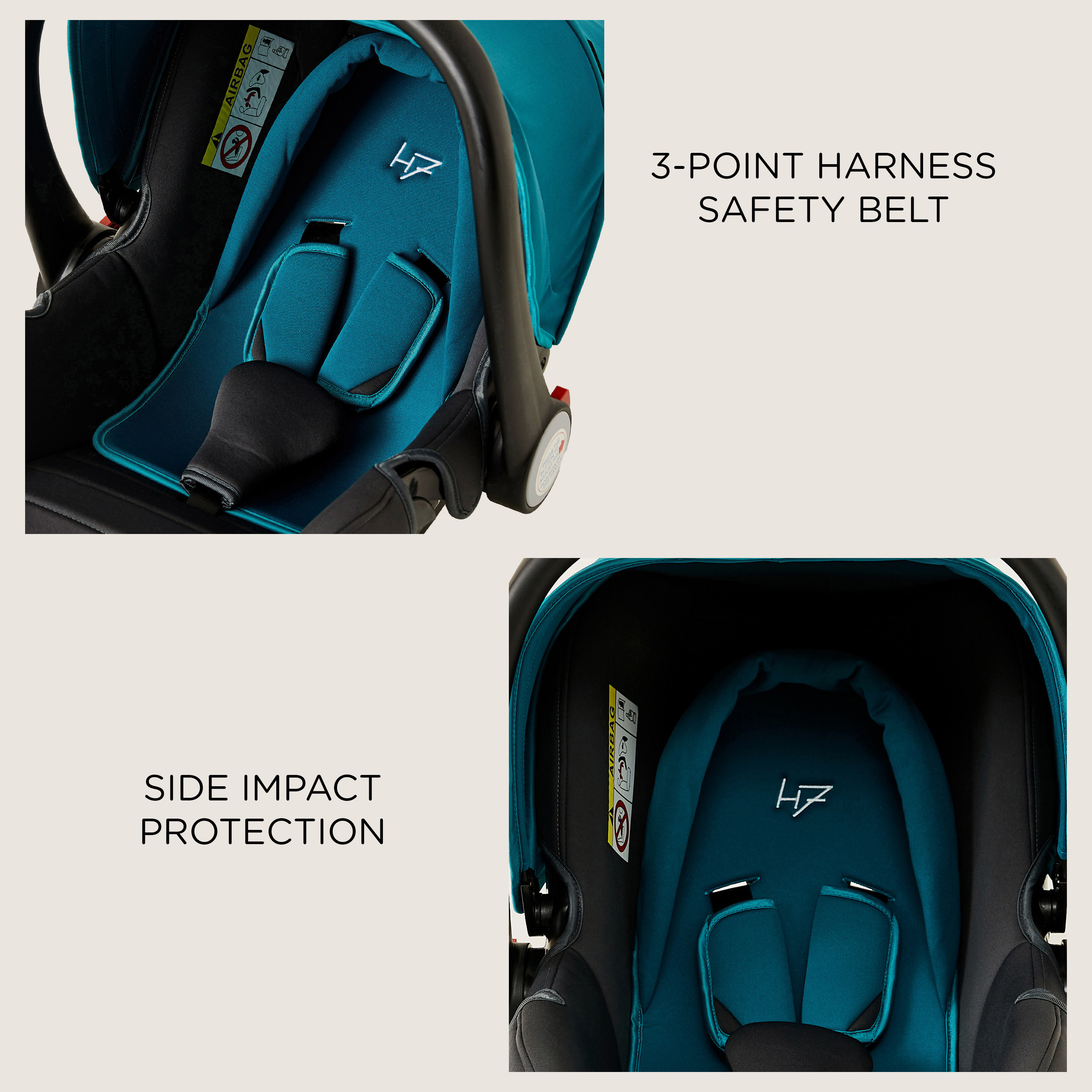 Juniors Anne Infant Car Seat - Black/Teal (Up to 1 year)-baby-gear-carseats-image-8