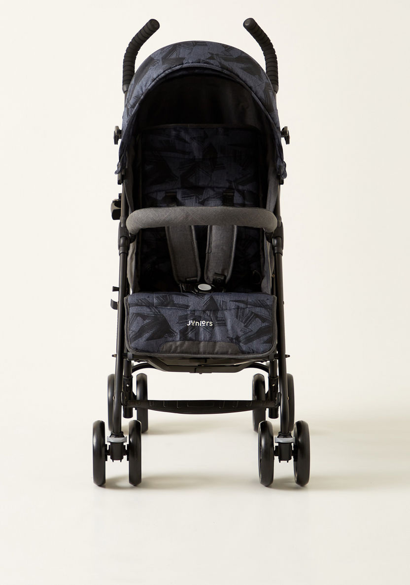 Juniors Roadstar Jigsaw Denim Navy Stone Baby Buggy with Multi-Position Reclining Seat-Buggies-image-5