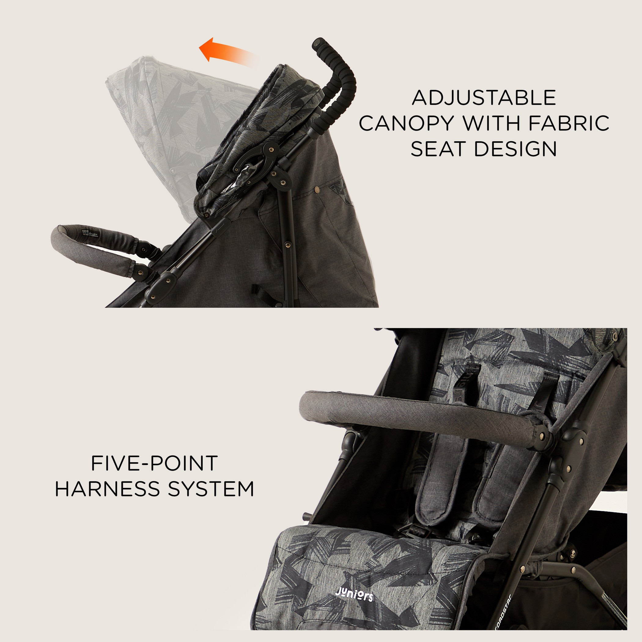 عربة أطفال رودستار جيجساو دينم دارك نايت مع مقعد إمالة متعدد الأوضاع من جونيورز-baby-gear-strollersandprams-buggies-image-6