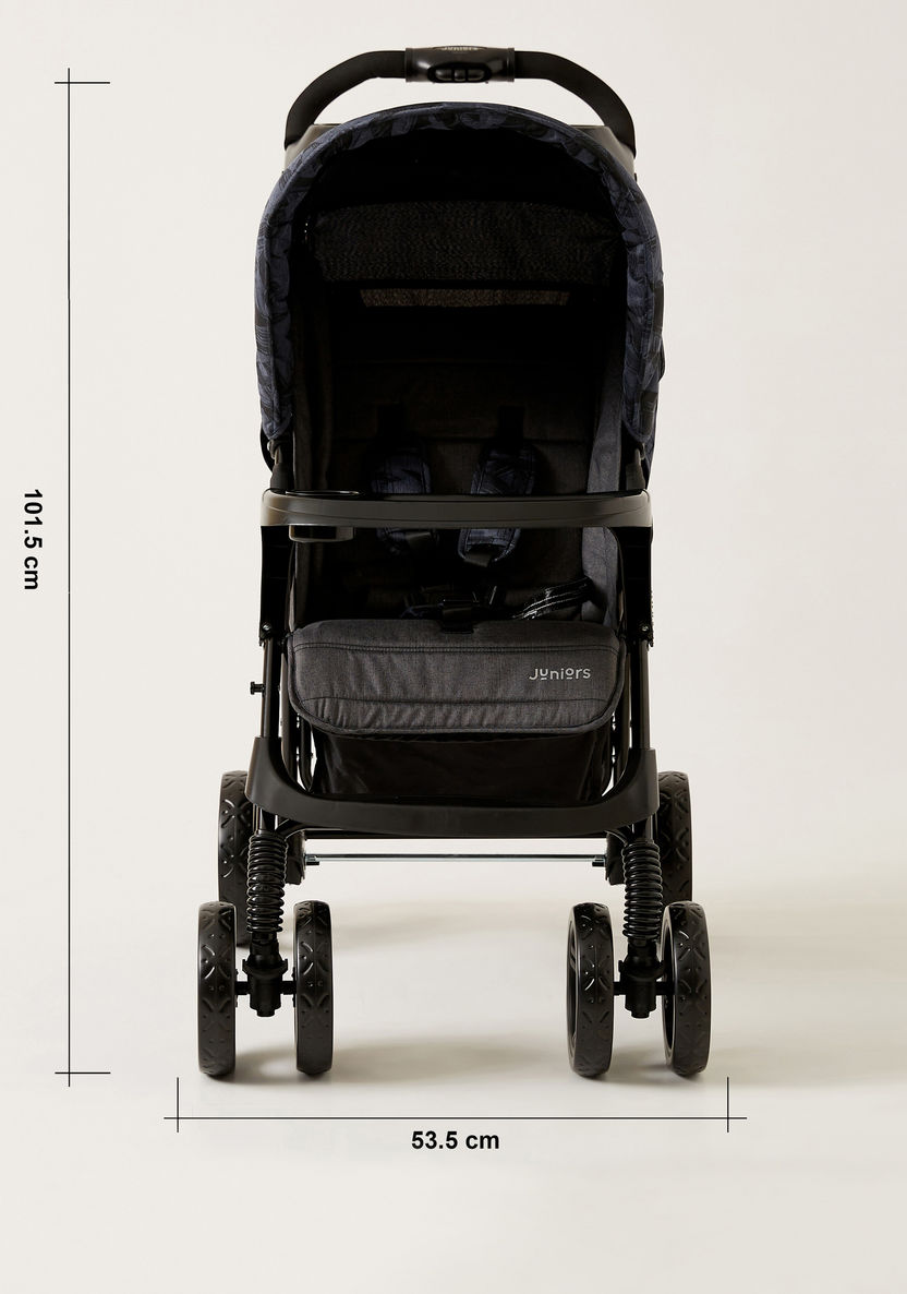 Juniors Jazz Black Jigsaw Denim Navy Stone Baby Stroller with Protective Sun Canopy (Upto 3 years)-Strollers-image-9