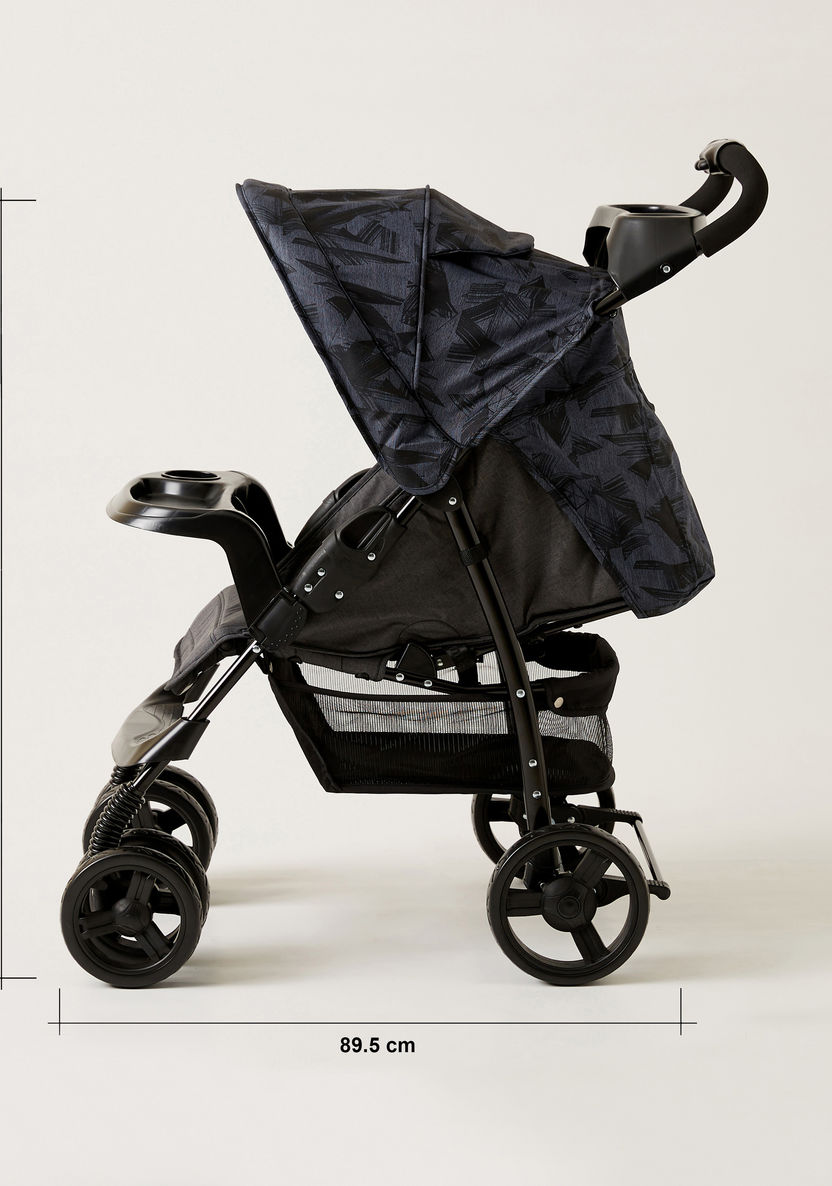 Juniors Jazz Black Jigsaw Denim Navy Stone Baby Stroller with Protective Sun Canopy (Upto 3 years)-Strollers-image-10