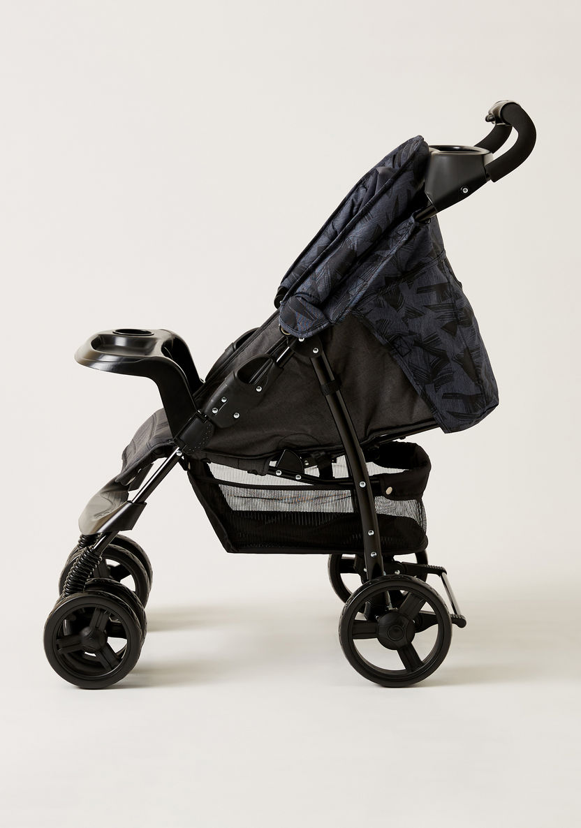 Juniors Jazz Black Jigsaw Denim Navy Stone Baby Stroller with Protective Sun Canopy (Upto 3 years)-Strollers-image-2