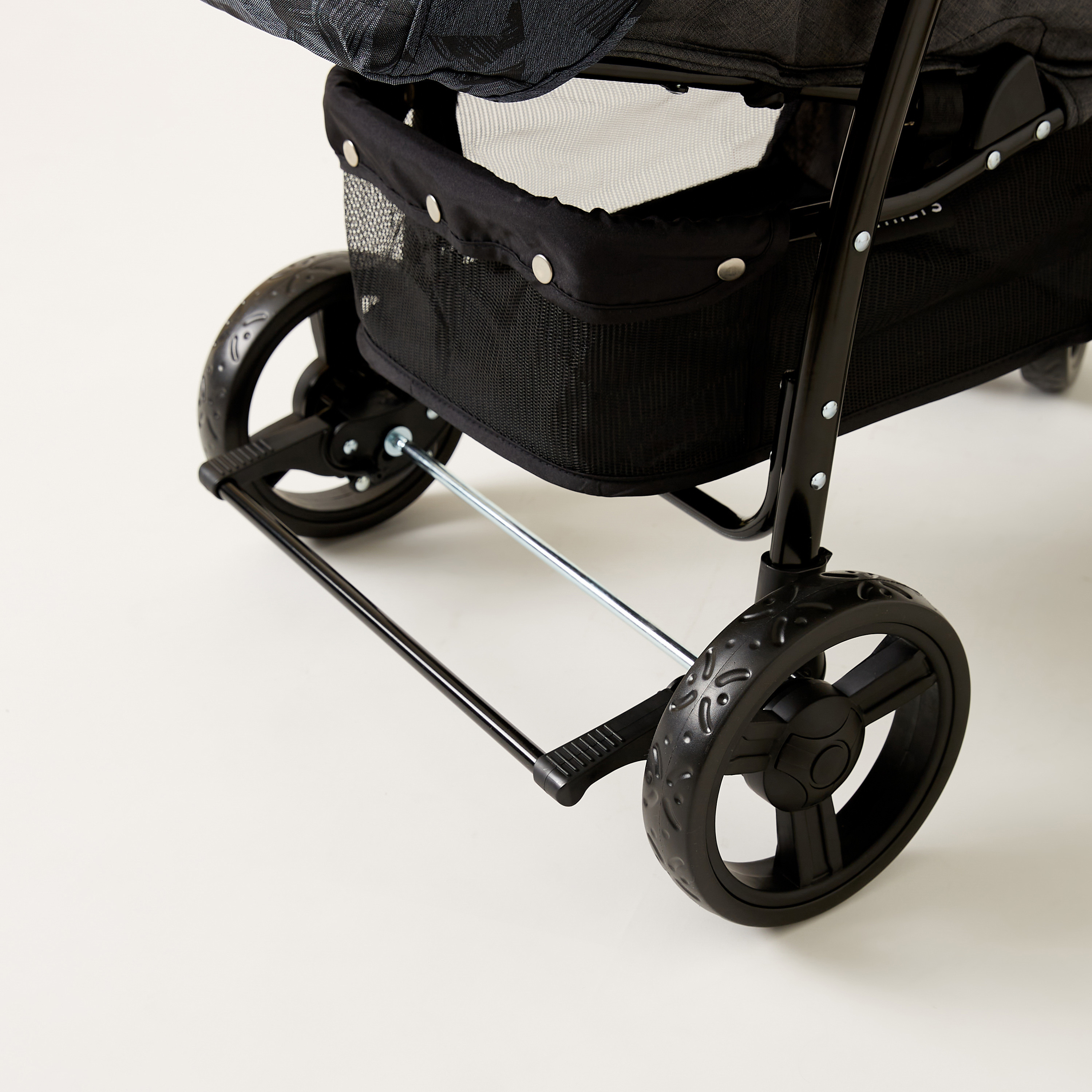 Juniors Jazz Black Jigsaw Denim Navy Stone Baby Stroller with Protective Sun Canopy (Upto 3 years)-baby-gear-strollersandprams-strollers-image-7
