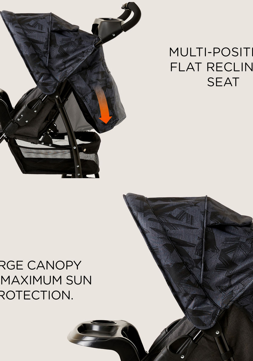 Juniors Jazz Black Jigsaw Denim Navy Stone Baby Stroller with Protective Sun Canopy (Upto 3 years)-Strollers-image-7