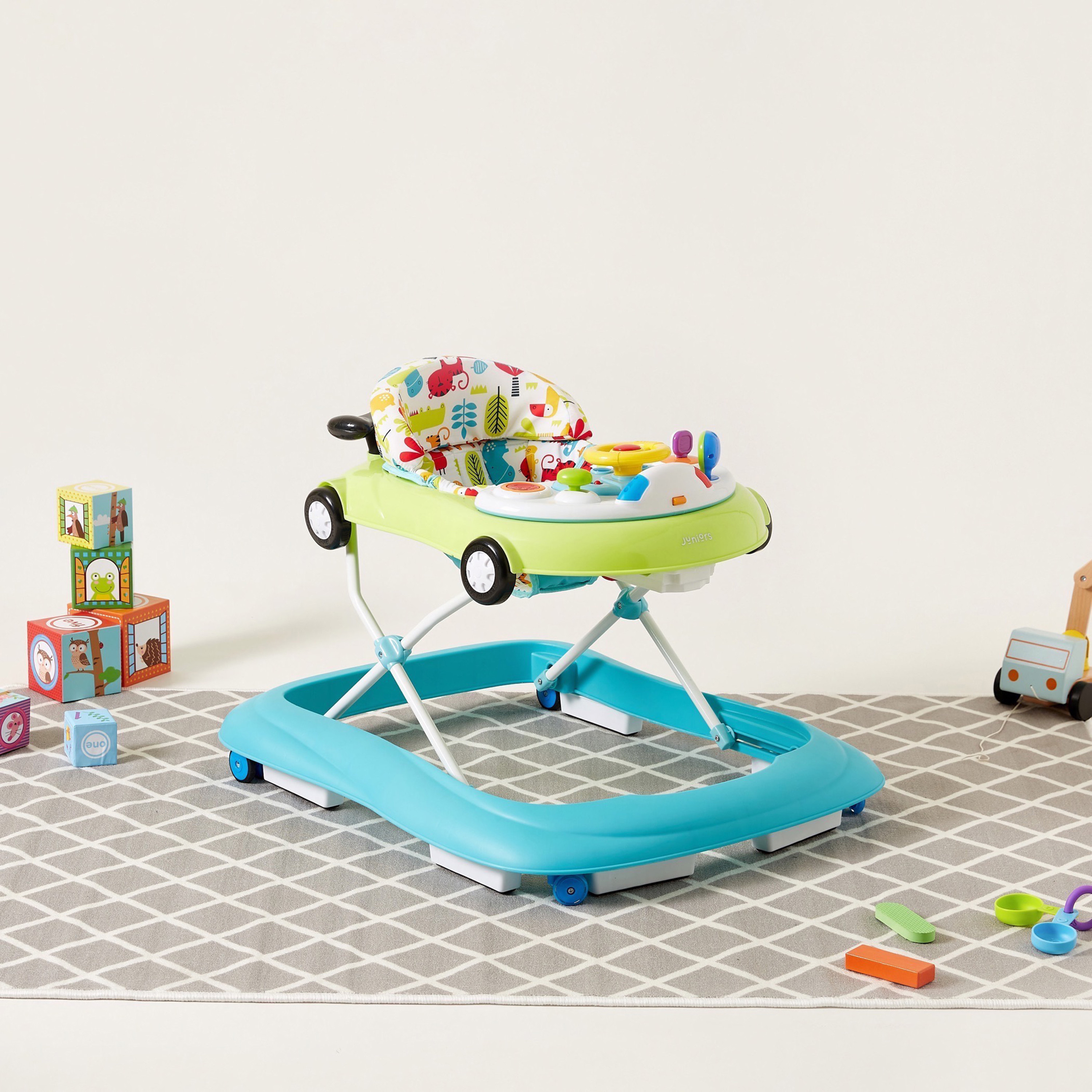 Juniors Animal Print Walker with Musical Tray-baby-infantactivity-walkers-image-1