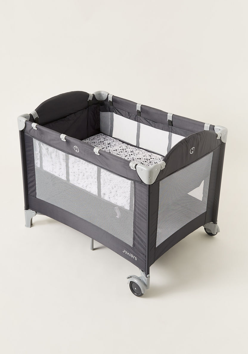 Juniors Tyson UV Grey Foldable Travel Cot with Changer  (Upto 3 years)-Travel Cots-image-3