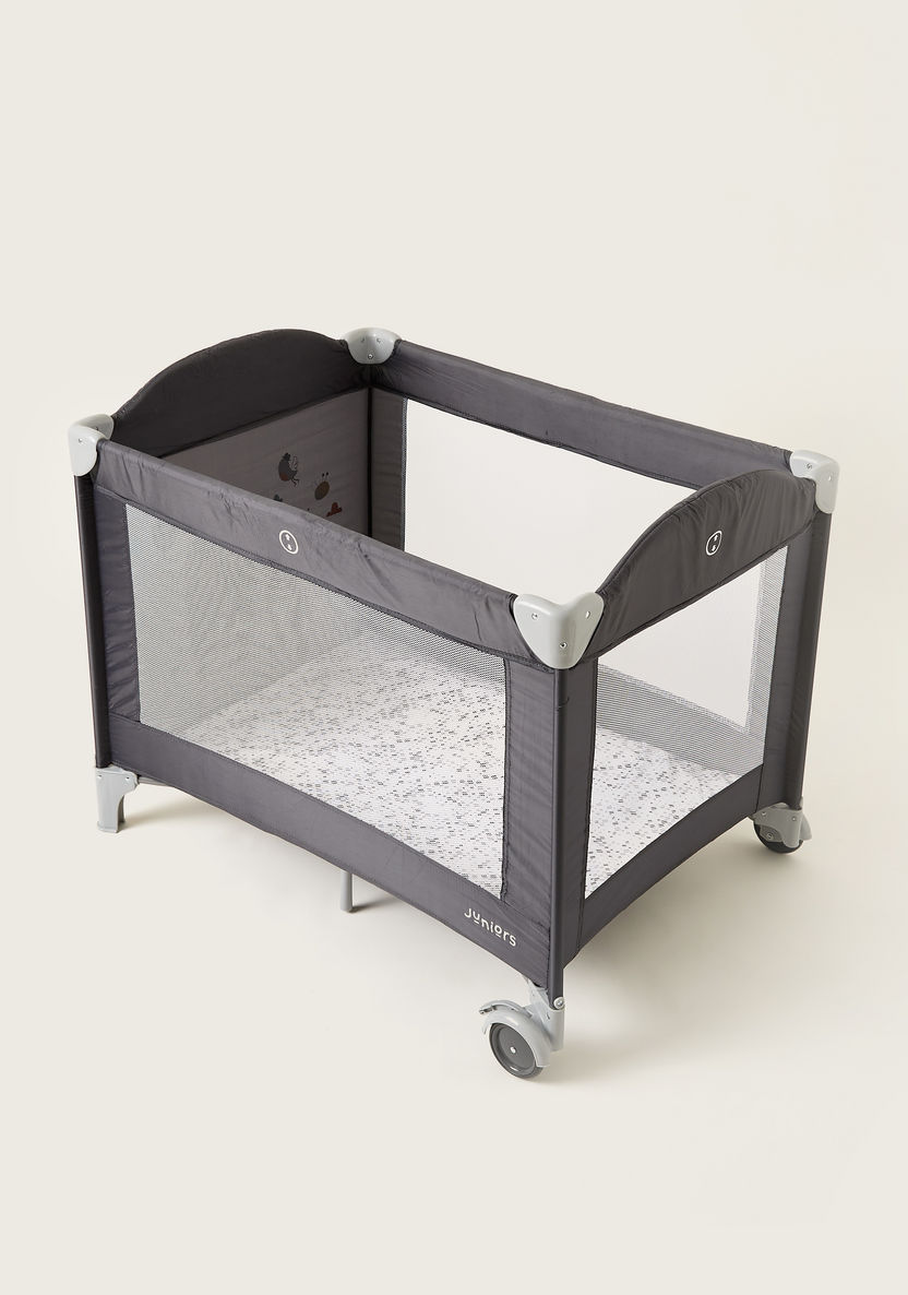 Juniors Tyson UV Grey Foldable Travel Cot with Changer  (Upto 3 years)-Travel Cots-image-4