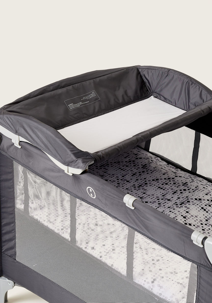 Juniors Tyson UV Grey Foldable Travel Cot with Changer  (Upto 3 years)-Travel Cots-image-5