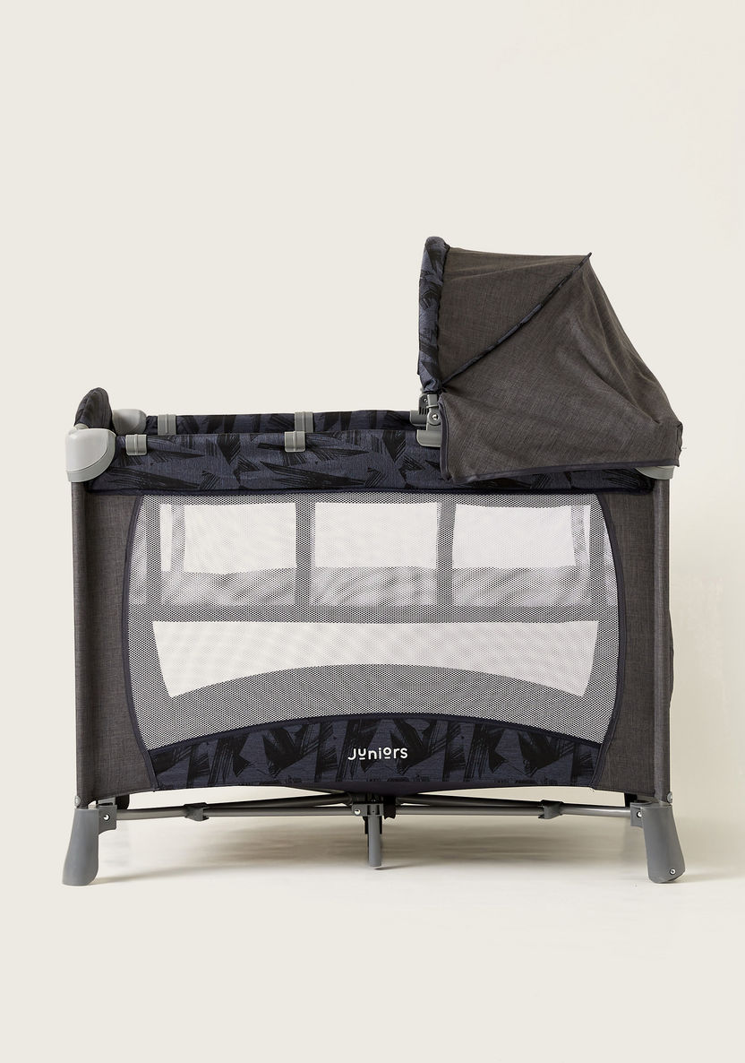 Juniors Devon Black Foldable Travel Cot with Sun Canopy (Upto 3 years)-Travel Cots-image-1