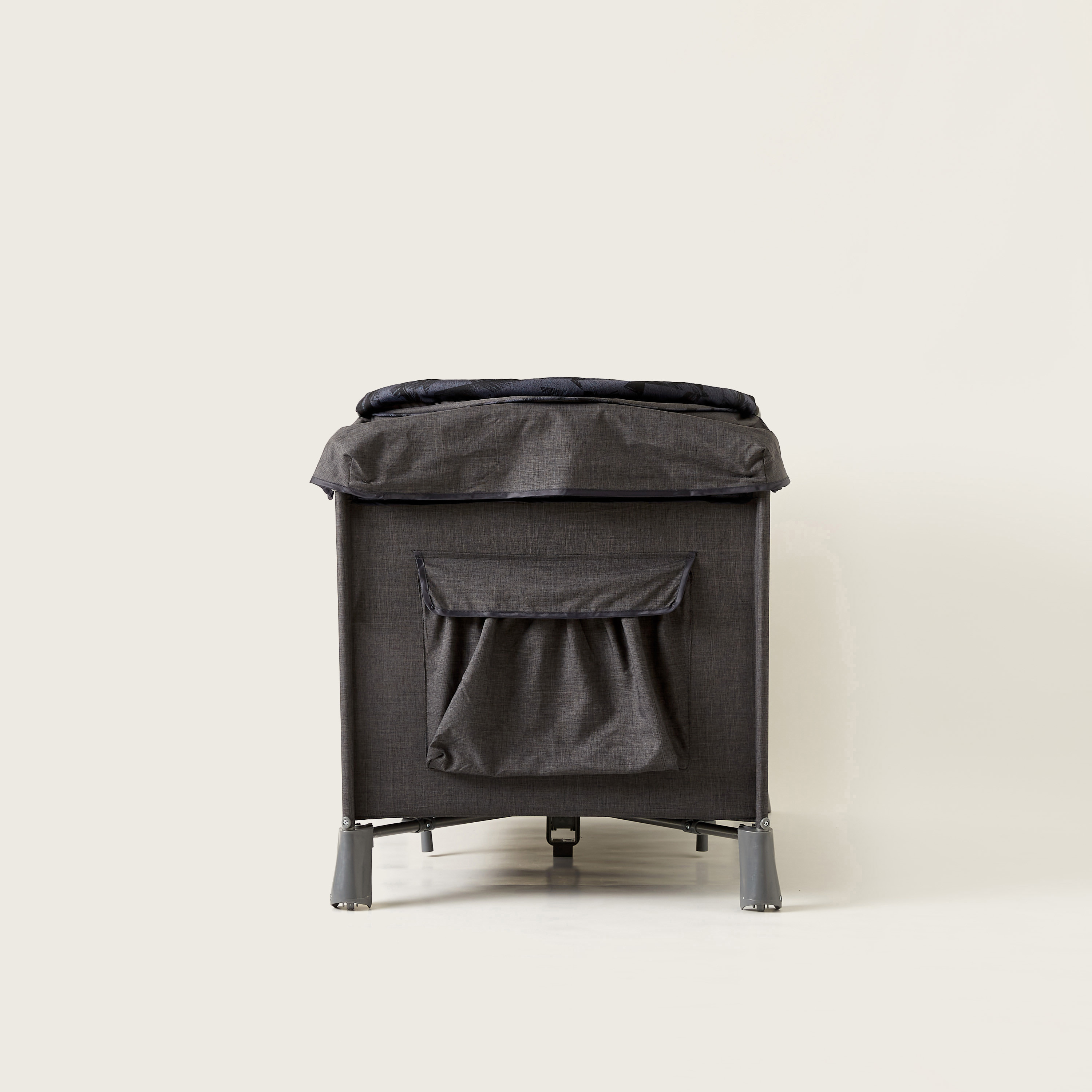Juniors Devon Black Foldable Travel Cot with Sun Canopy (Upto 3 years)-baby-nursery-furniture-cribsandbeds-travelcots-image-3