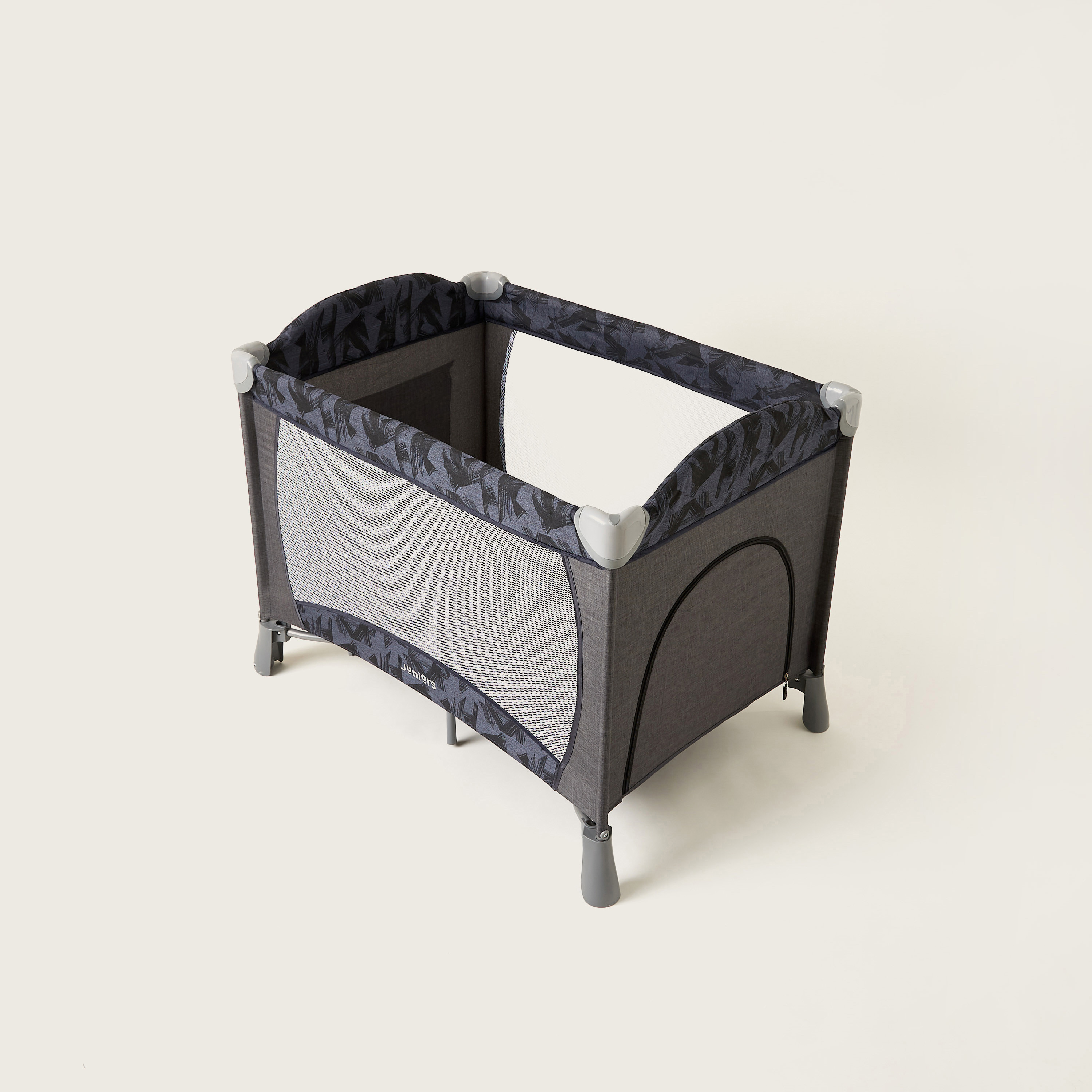 Juniors Devon Black Foldable Travel Cot with Sun Canopy (Upto 3 years)-baby-nursery-furniture-cribsandbeds-travelcots-image-6
