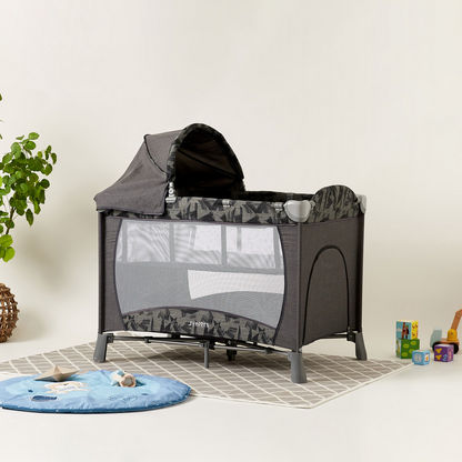 Juniors Devon Grey Foldable Travel Cot with Sun Canopy (Upto 3 years)