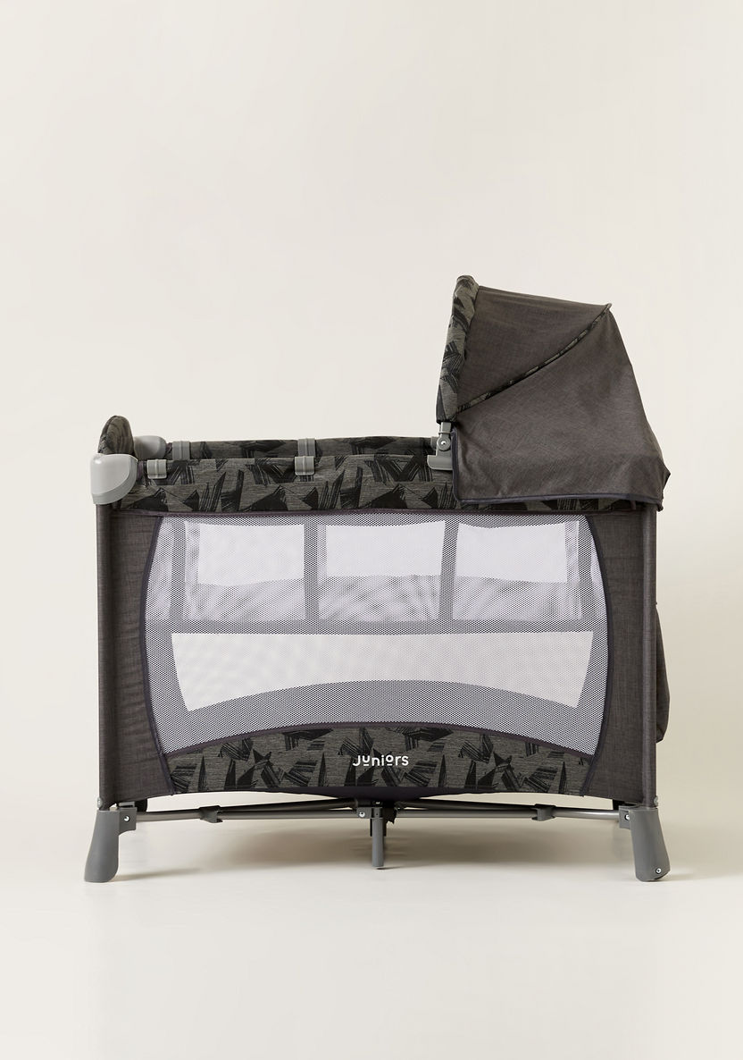 Juniors Devon Grey Foldable Travel Cot with Sun Canopy (Upto 3 years)-Travel Cots-image-1