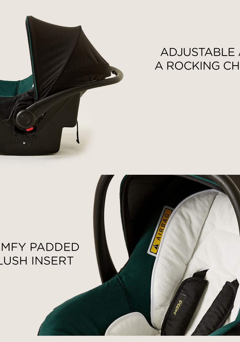 Giggles 2-in-1 Fountain Infant car seat & Rocker - Green Nio (Up to 1 year)-Car Seats-image-8