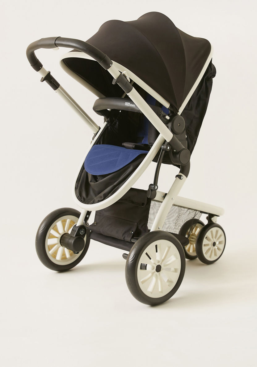 Giggles Nio Blue and Black Fountain Stroller Cum Bassinet with Canopy (Upto 3 years) -Strollers-image-1