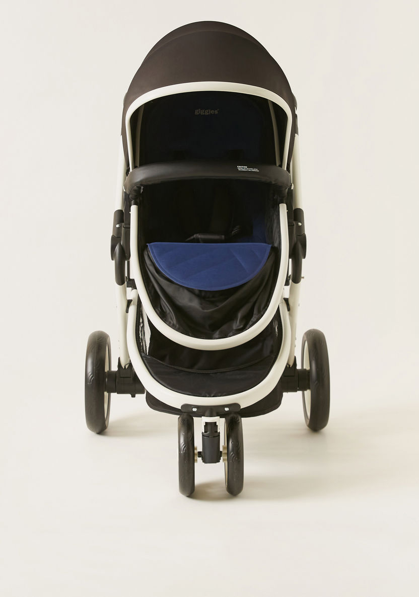 Giggles Nio Blue and Black Fountain Stroller Cum Bassinet with Canopy (Upto 3 years) -Strollers-image-2