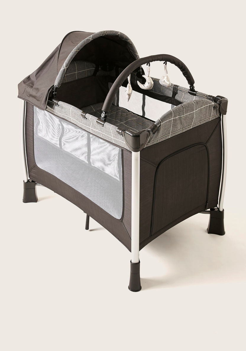 Giggles Bedford Black Travel Cot with Canopy and Attached Play Toys (Upto 3 years)-Travel Cots-image-6