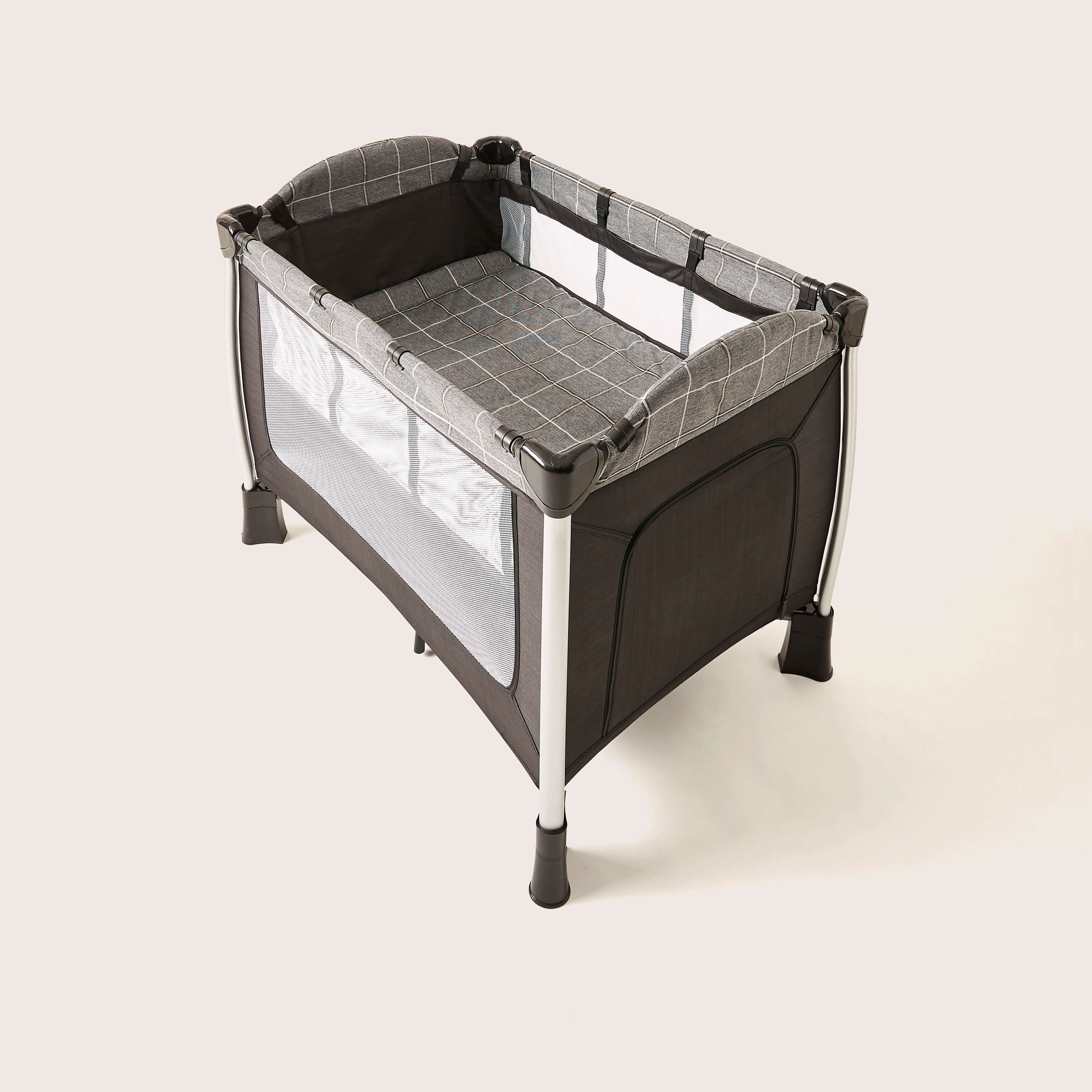 Giggles Bedford Black Travel Cot with Canopy and Attached Play Toys (Upto 3 years)-baby-nursery-furniture-cribsandbeds-travelcots-image-9