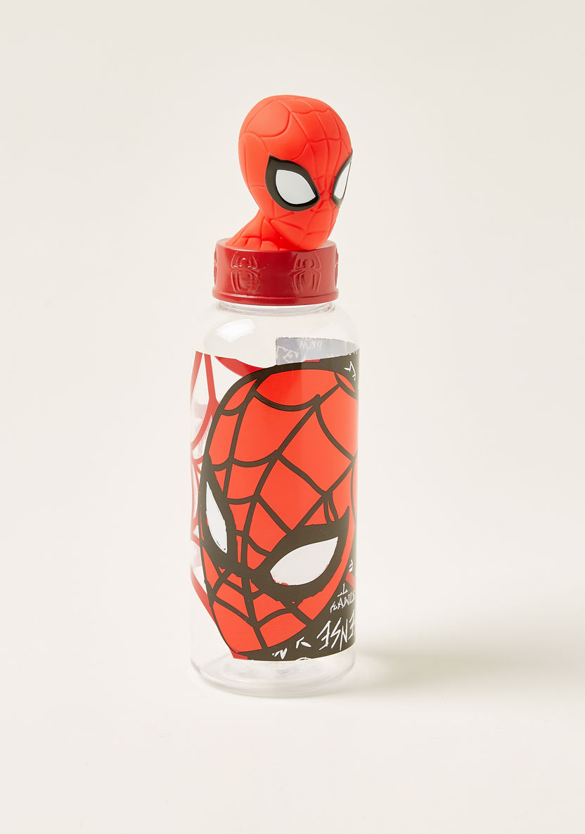 Spider-Man Printed Bottle with 3D Figurine - 560 ml-Mealtime Essentials-image-0