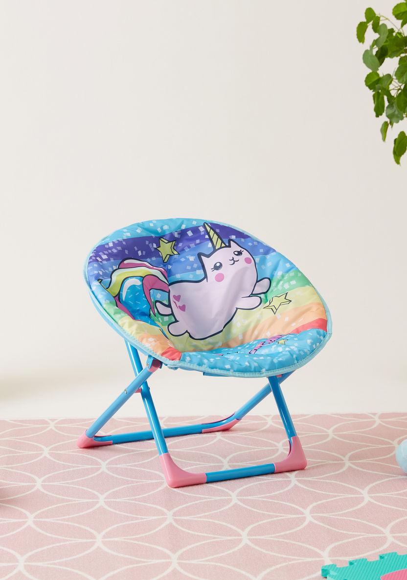 Juniors Cat Print Moon Chair-Chairs and Tables-image-0
