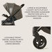 Giggles Lloyd Dark Grey Stroller with Car Seat Travel System (Upto  3 years)-Modular Travel Systems-thumbnail-11