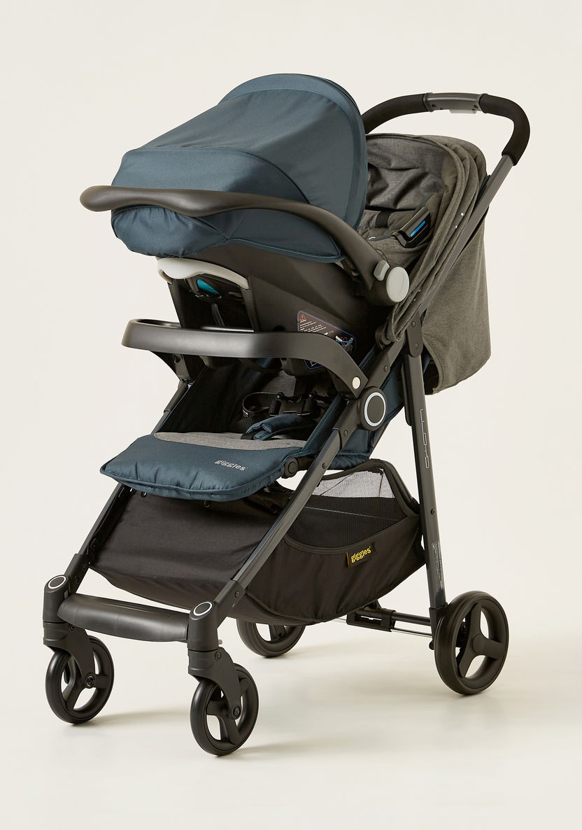 Giggles Lloyd Dark Grey Stroller with Car Seat Travel System (Upto  3 years)-Modular Travel Systems-image-1