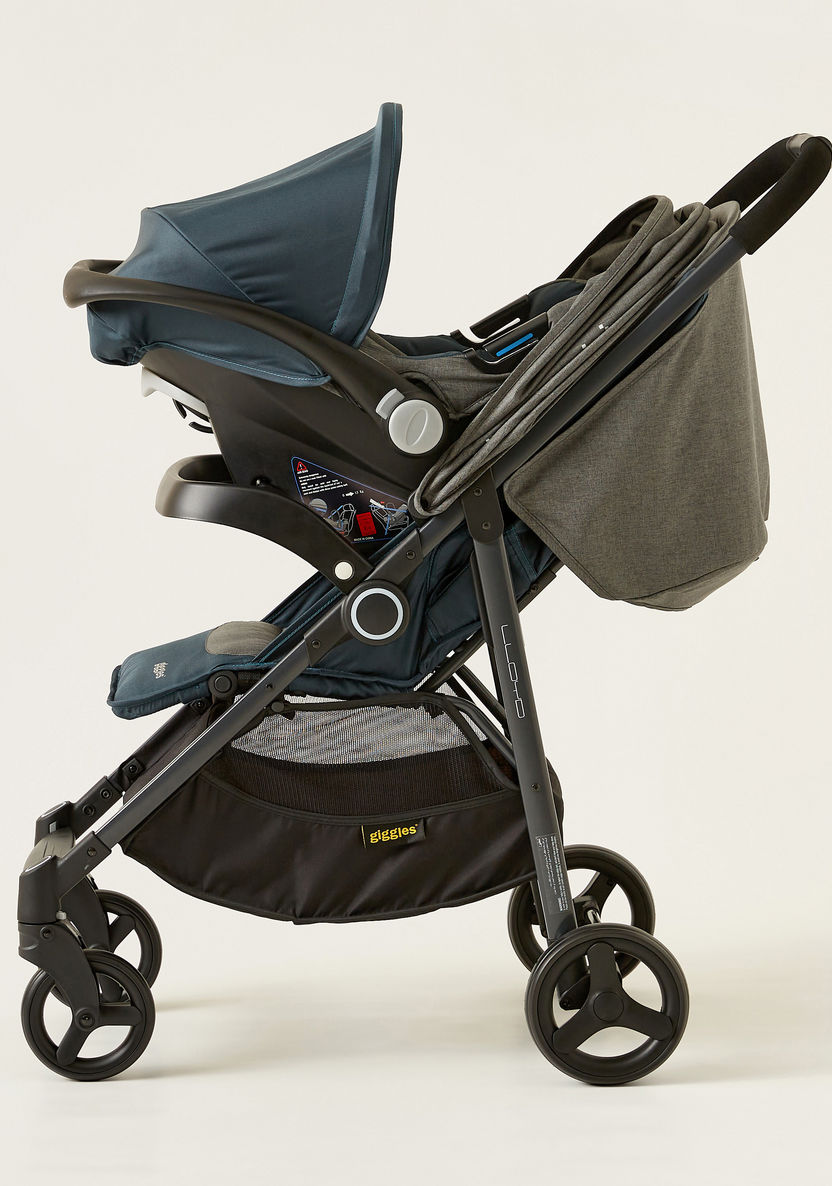 Giggles Lloyd Dark Grey Stroller with Car Seat Travel System (Upto  3 years)-Modular Travel Systems-image-2
