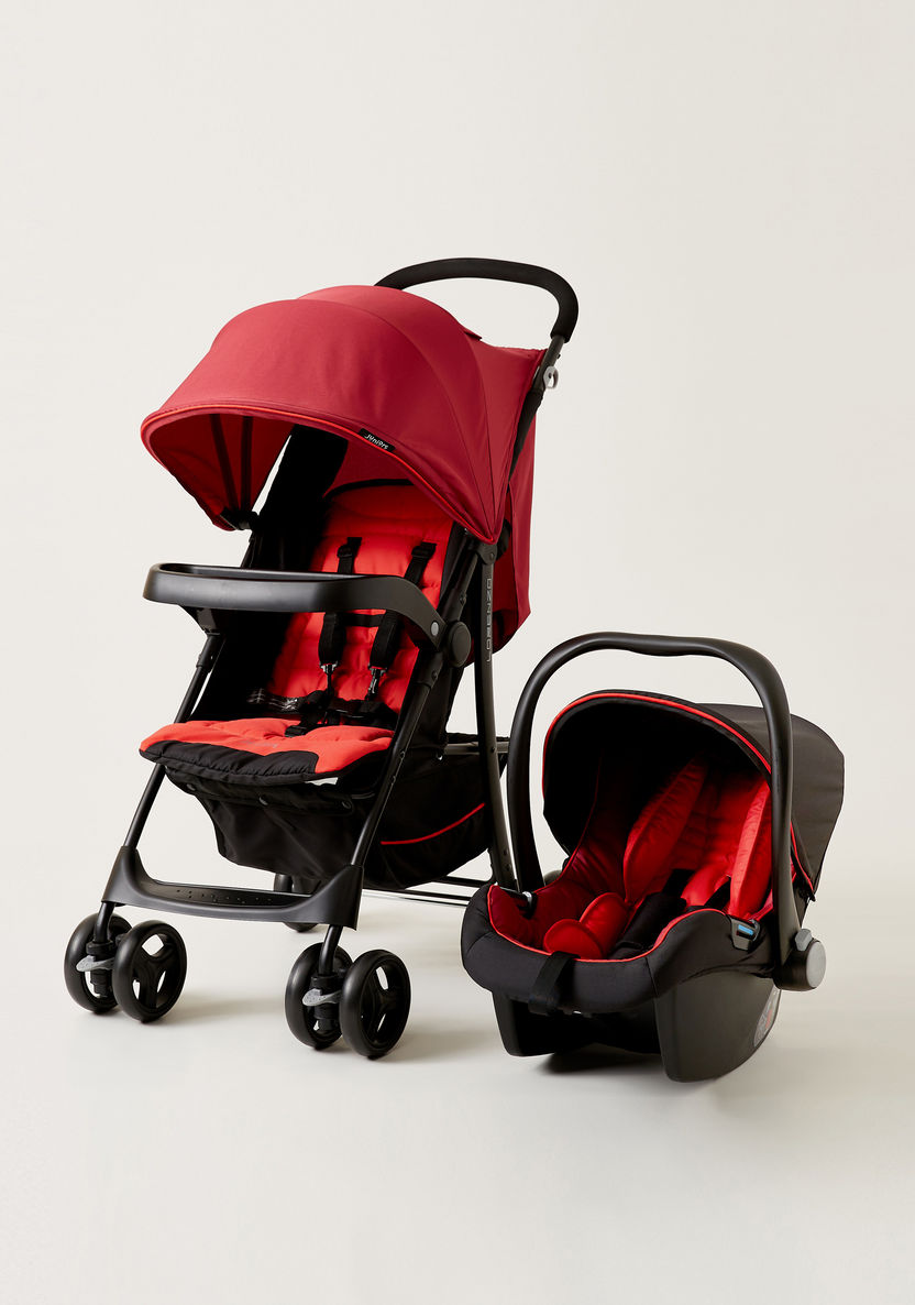 Juniors Lorenzo Red Stroller with Car Seat Travel System (Upto 3 years) -Modular Travel Systems-image-0