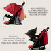 Juniors Lorenzo Red Stroller with Car Seat Travel System (Upto 3 years) -Modular Travel Systems-thumbnail-12