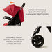 Juniors Lorenzo Red Stroller with Car Seat Travel System (Upto 3 years) -Modular Travel Systems-thumbnail-13