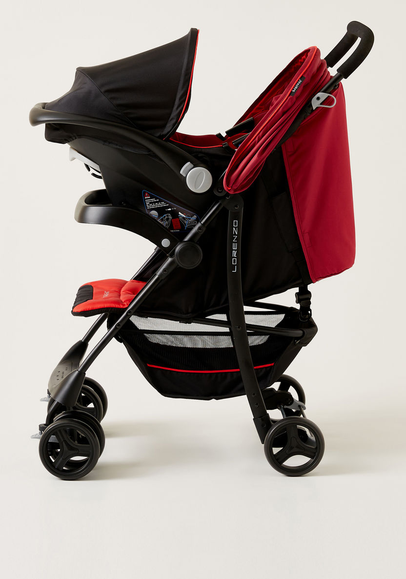 Juniors Lorenzo Red Stroller with Car Seat Travel System (Upto 3 years) -Modular Travel Systems-image-2