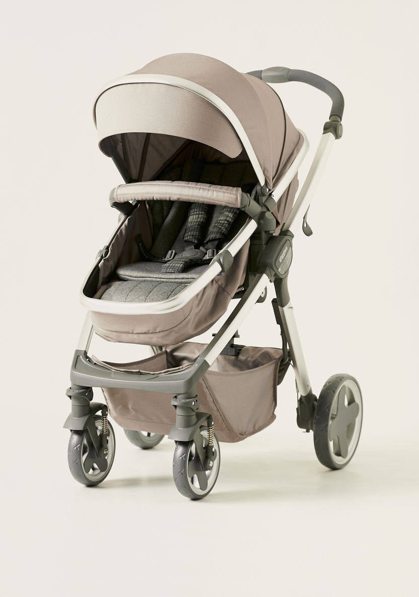 Giggles Tulip Khaki Convertible Stroller Cum Bassinet with 3 Position Reclining Seat (Upto 3 years) -Strollers-image-0
