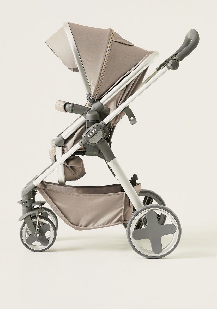 Giggles Tulip Khaki Convertible Stroller Cum Bassinet with 3 Position Reclining Seat (Upto 3 years) -Strollers-image-9
