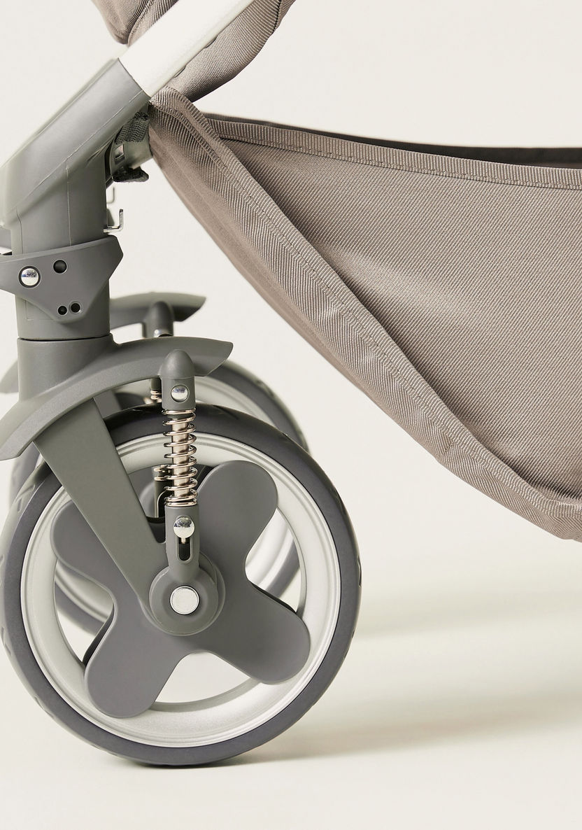 Giggles Tulip Khaki Convertible Stroller Cum Bassinet with 3 Position Reclining Seat (Upto 3 years) -Strollers-image-10