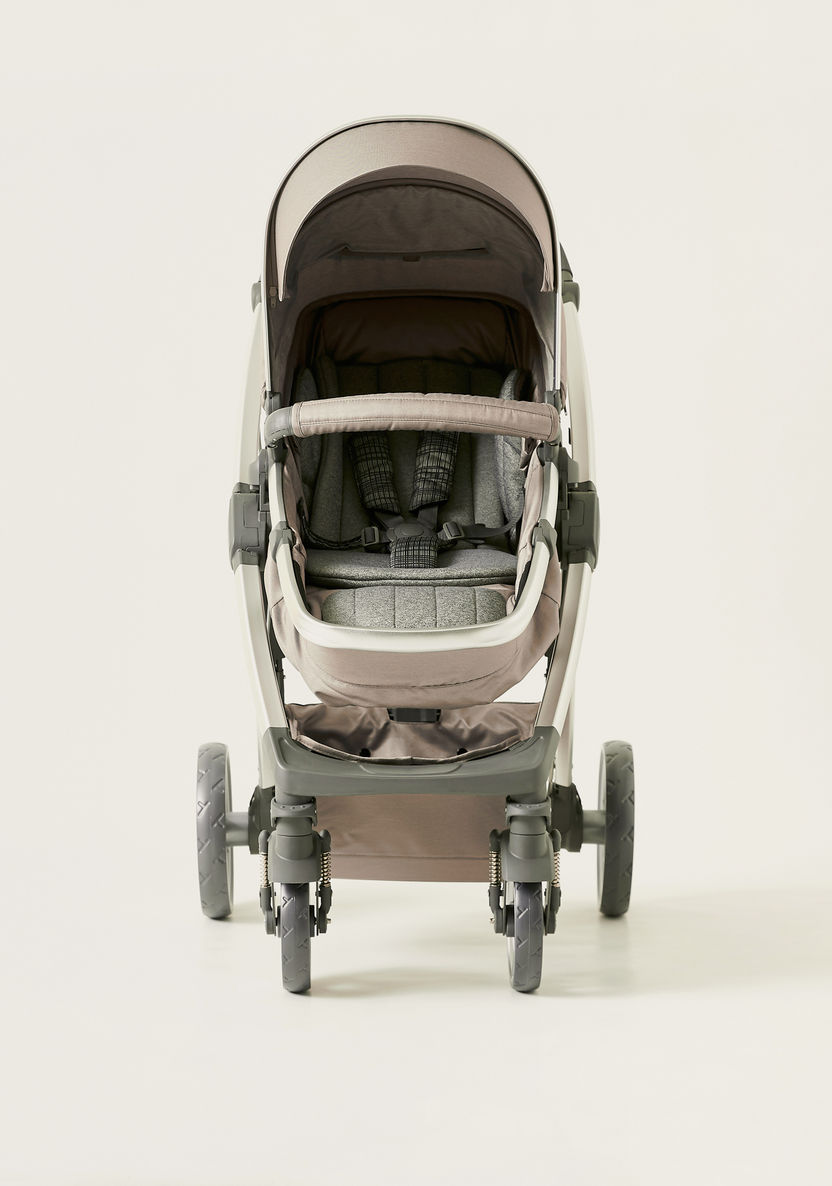 Giggles Tulip Khaki Convertible Stroller Cum Bassinet with 3 Position Reclining Seat (Upto 3 years) -Strollers-image-1