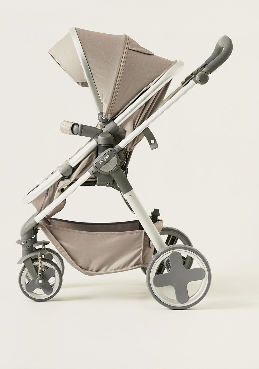 Giggles Tulip Khaki Convertible Stroller Cum Bassinet with 3 Position Reclining Seat (Upto 3 years) -Strollers-image-6