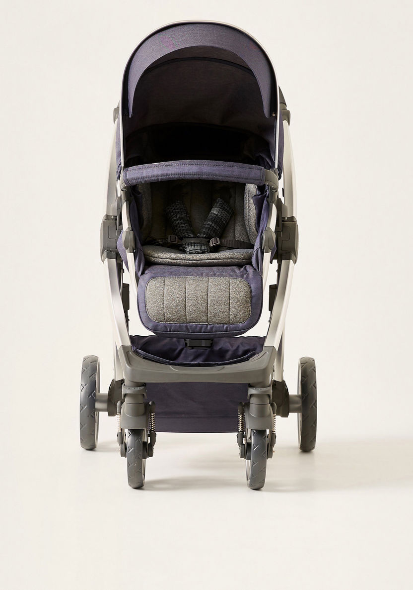 Giggles Tulip Navy Convertible Stroller Cum Bassinet with 3 Position Reclining Seat (Upto 3 years) -Strollers-image-1
