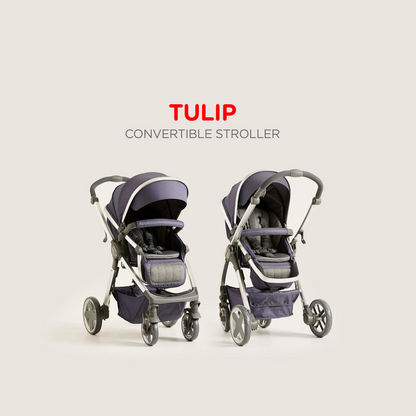 Giggles Tulip Navy Convertible Stroller Cum Bassinet with 3 Position Reclining Seat (Upto 3 years) -Strollers-image-2