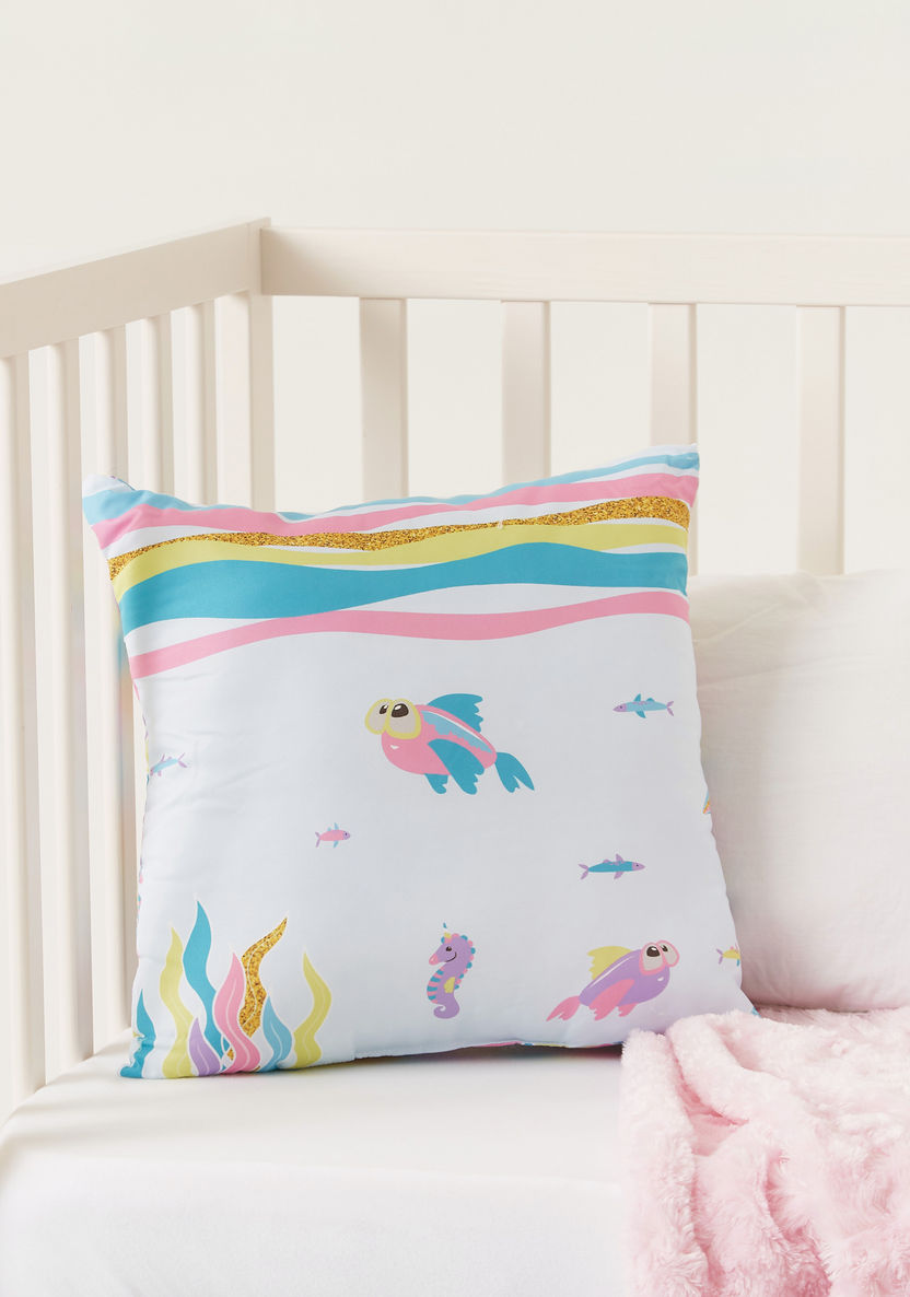 Juniors Mermaid Printed Cushion-Toddler Bedding-image-0